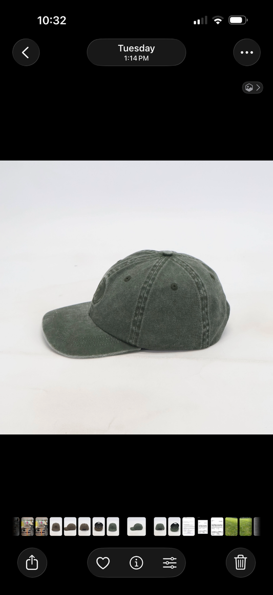 OneFaze Heritage Washed Cap Olive Green – side