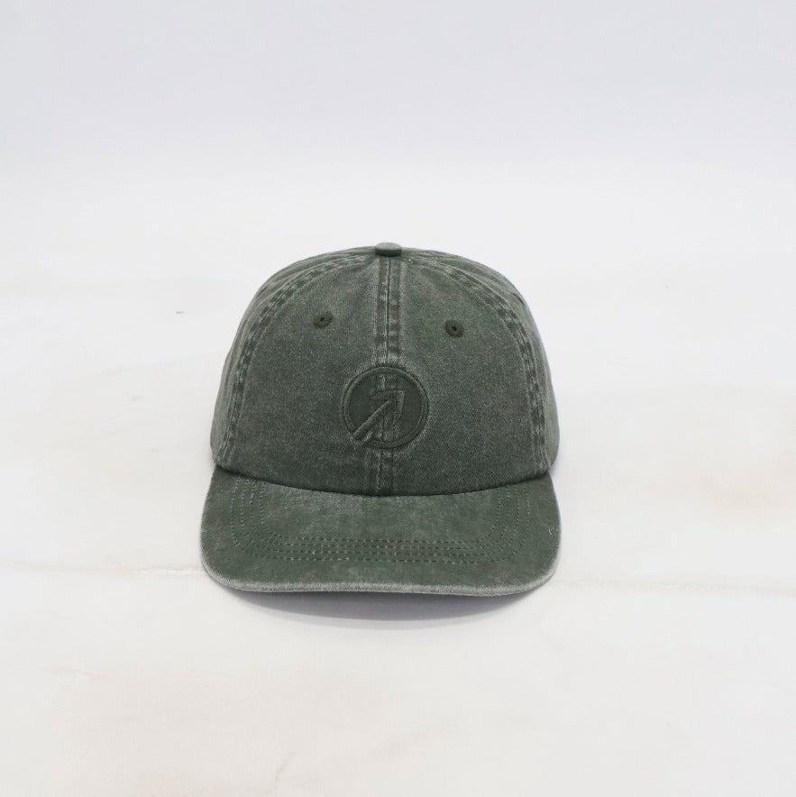 OneFaze Heritage Washed Cap in Olive Green, front view