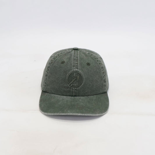 OneFaze Heritage Washed Cap in Olive Green, front view