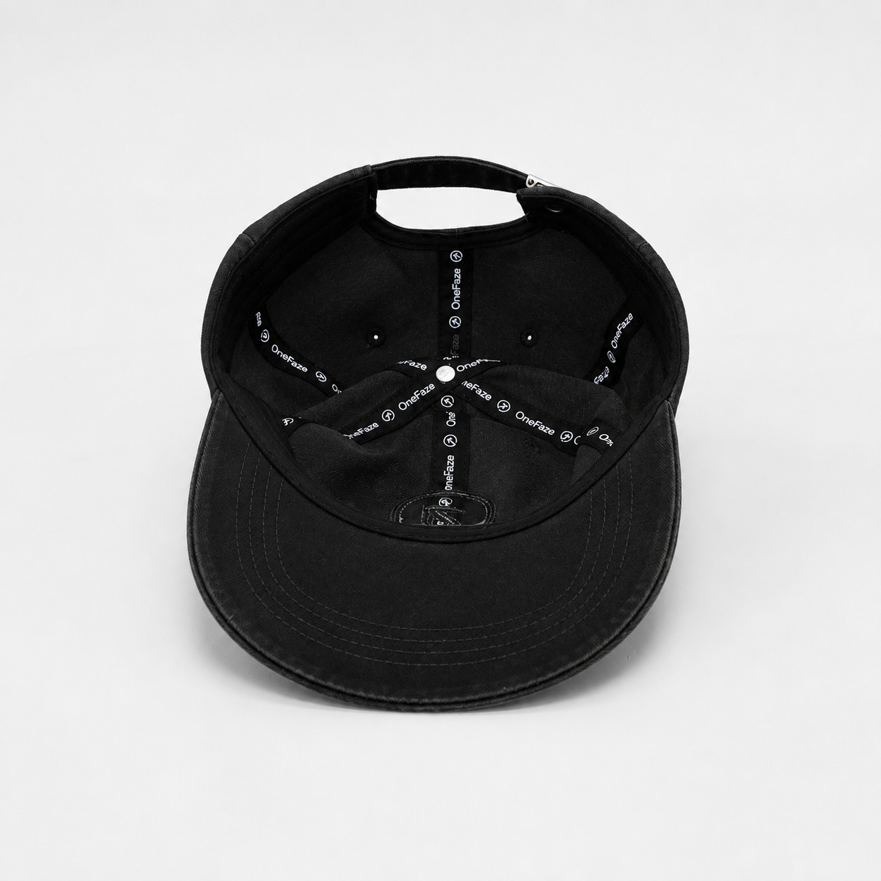 Heritage Washed Cap interior with OneFaze branded taping