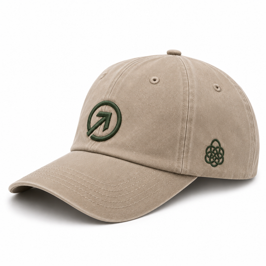 OneFaze St. Patrick Edition Oatmeal & Clover cap — side, Celtic knot